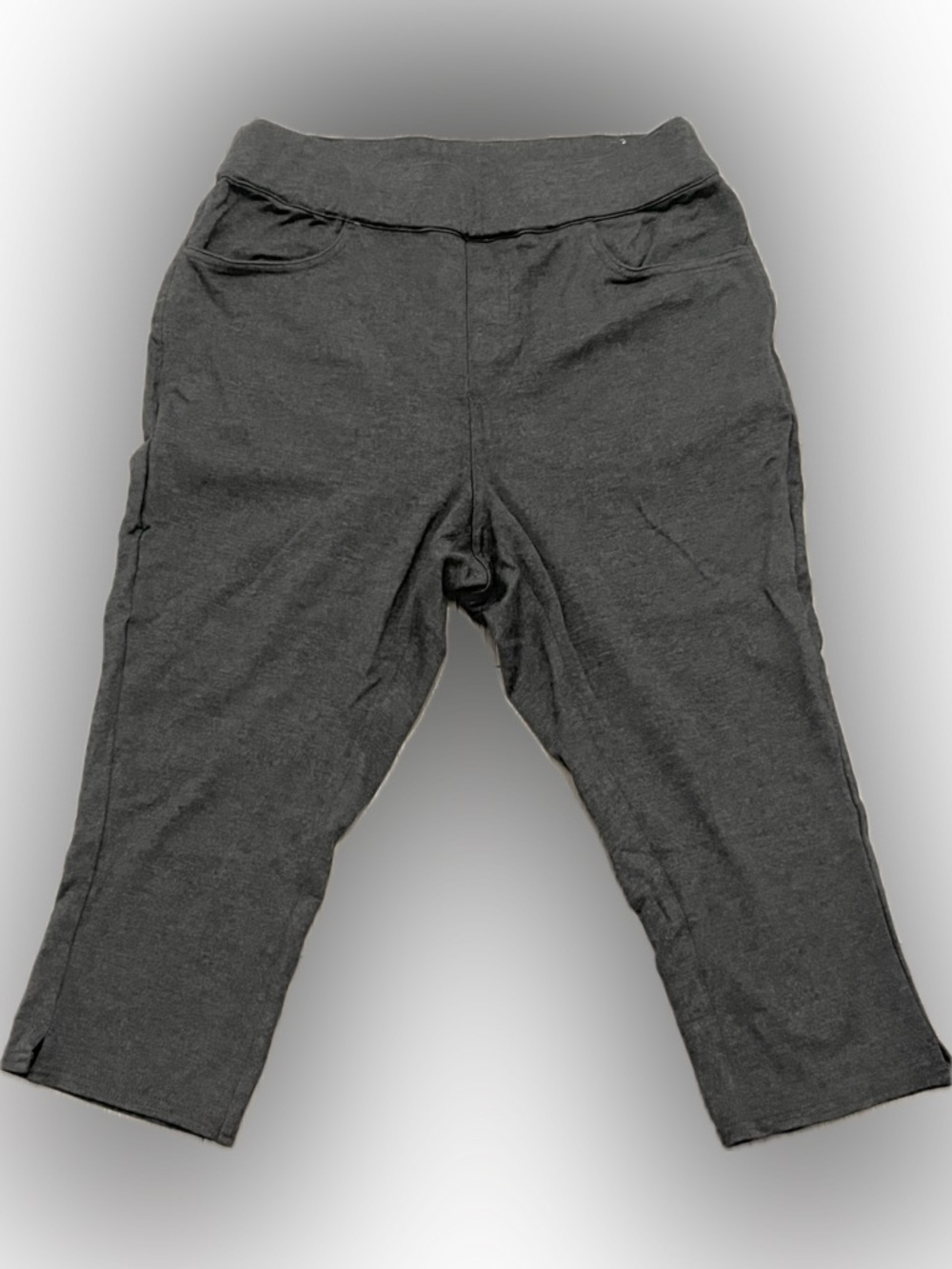 Lane Bryant Charcoal Gray Capri Pants w/ 4 Real Pockets& Pull-On Waist - comfy!